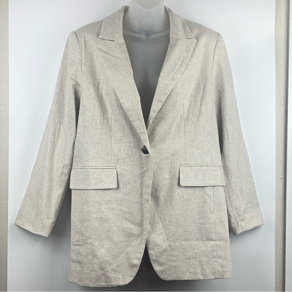 NWOT Banana Republic Women’s Blazer Linen Blend Beige - Size 12